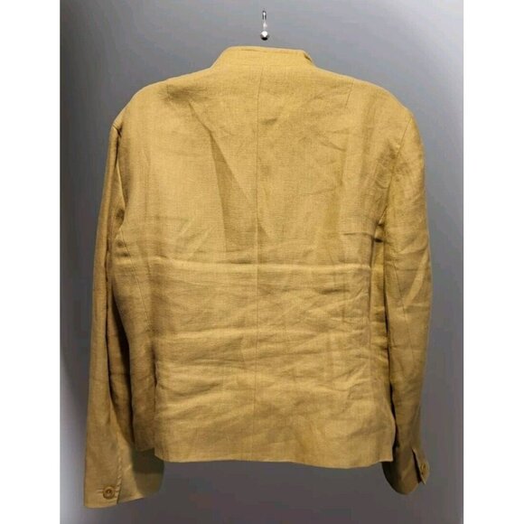 Talbots Spring Green 100% Irish Linen 3 Button Blazer Lined Sz 14p - Picture 4 of 7